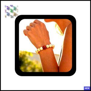 Stretchy Boho Basketball Bead Bracelet Vintage Sport Ball Chain Jewelry